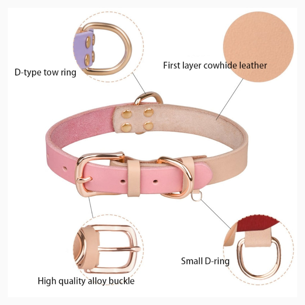 Premium Cow Leather Dog Collar - Verter Pets - Collars, fashion, Leather