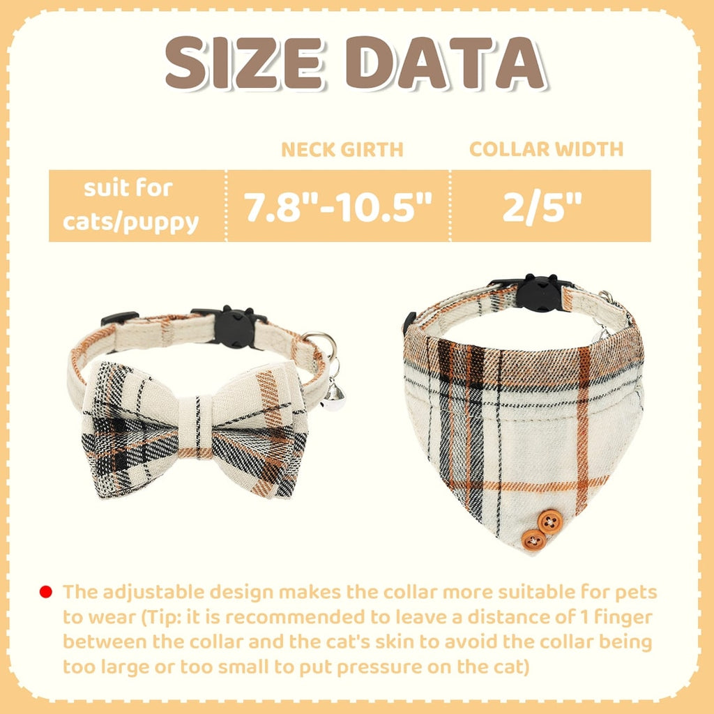 Cat & Small Dog Matching Cotton Bandana & Collar Bundle - Verter Pets - Collars, fashion,