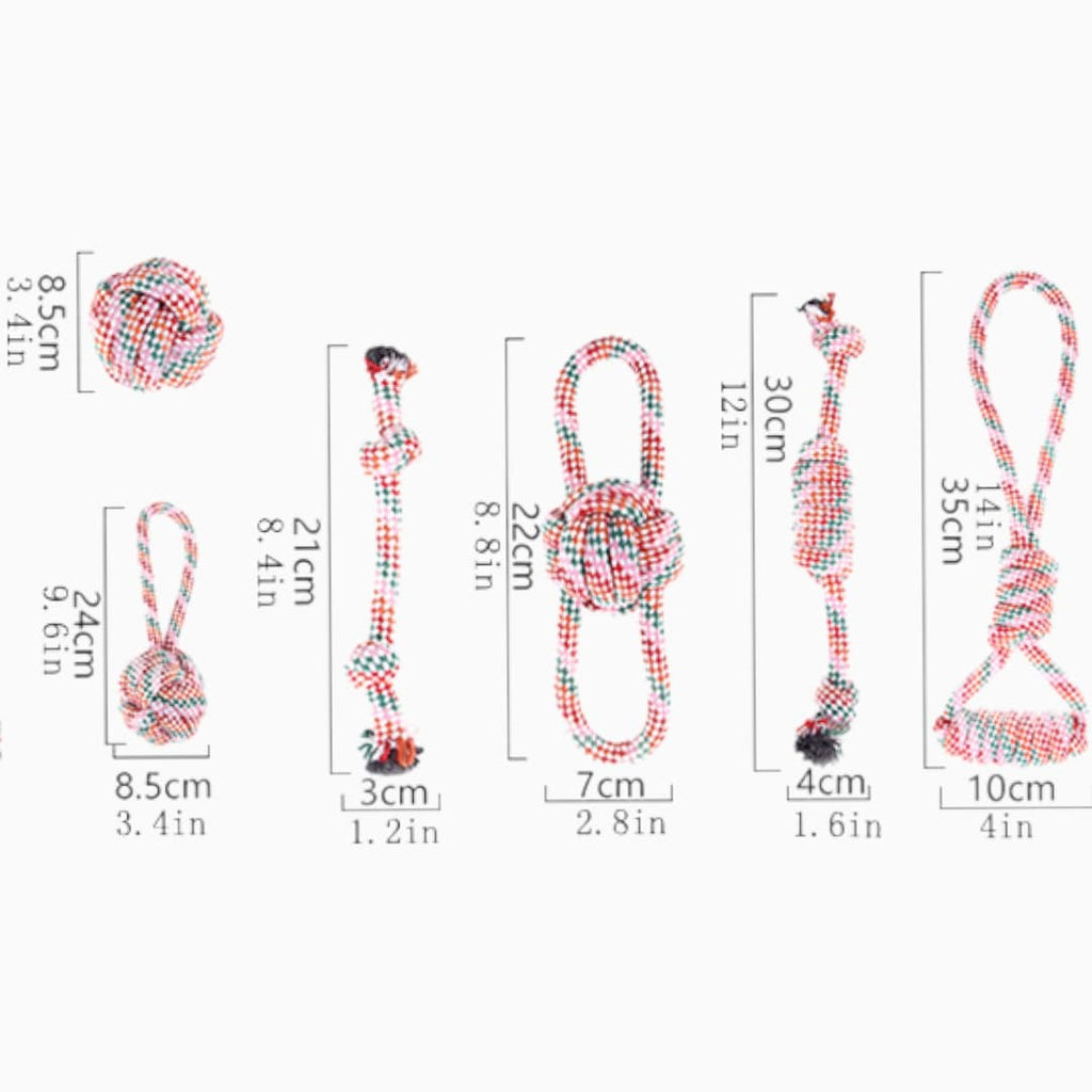 6 Pack Heavy Duty Knot Rope With Ball - Verter Pets - Fun, Toys,