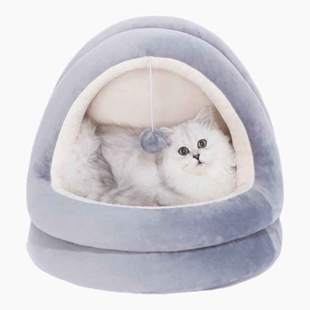 Super Soft Fabric Cat & Small Dog Semi Closed Bed - Verter Pets - Bed, Cat, kitten