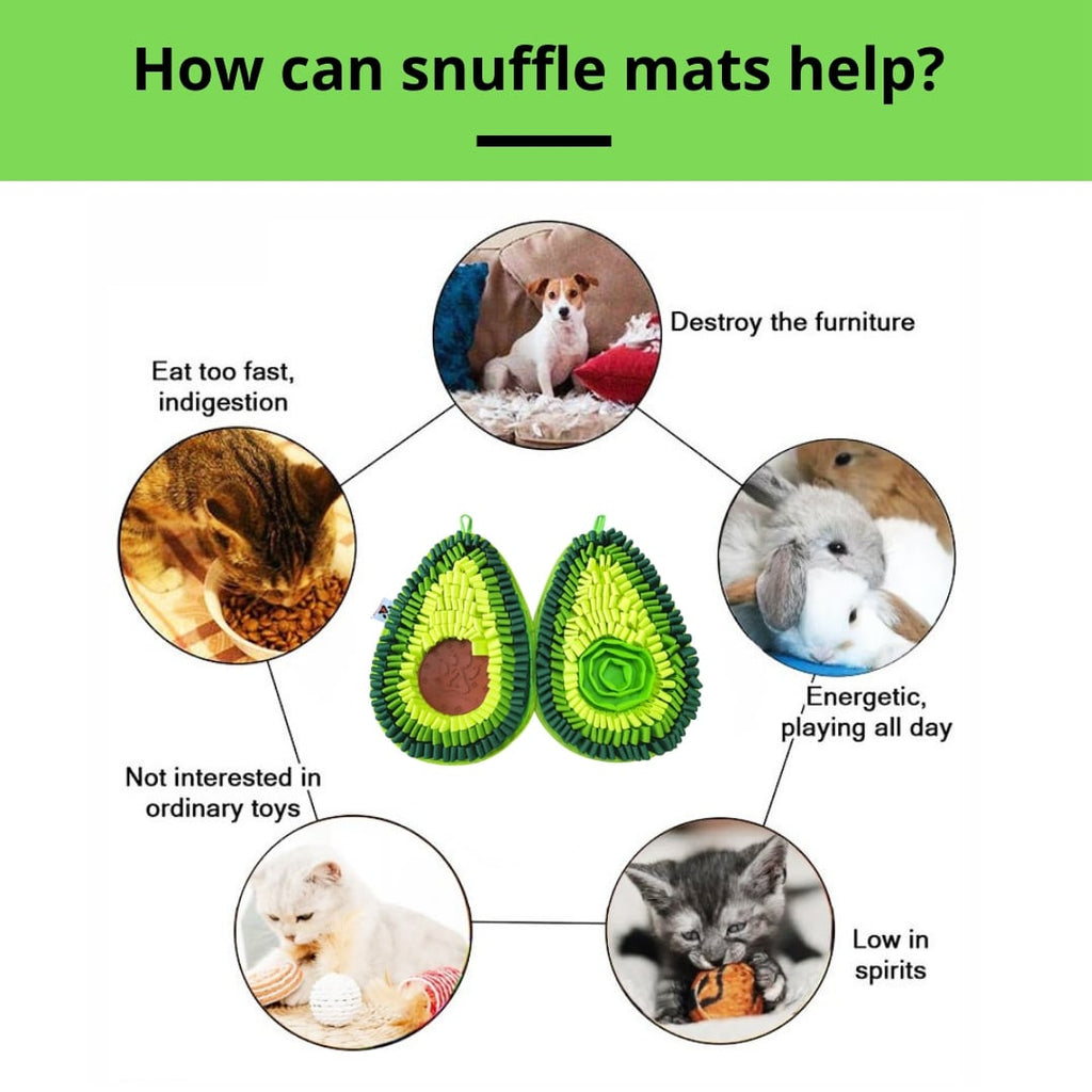 Delicious Avocado AntiBiteSnuffle Mat - Verter Pets - challenge, Cognitive, Feeding