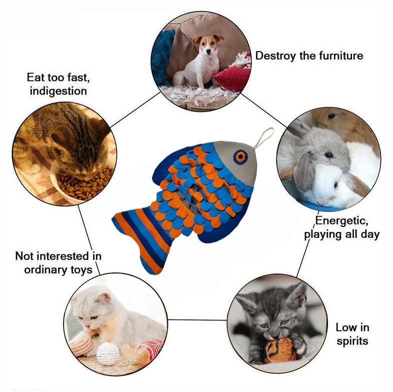Fishy Affair Snuffle Mat - Verter Pets - challenge, Cognitive, Feeding