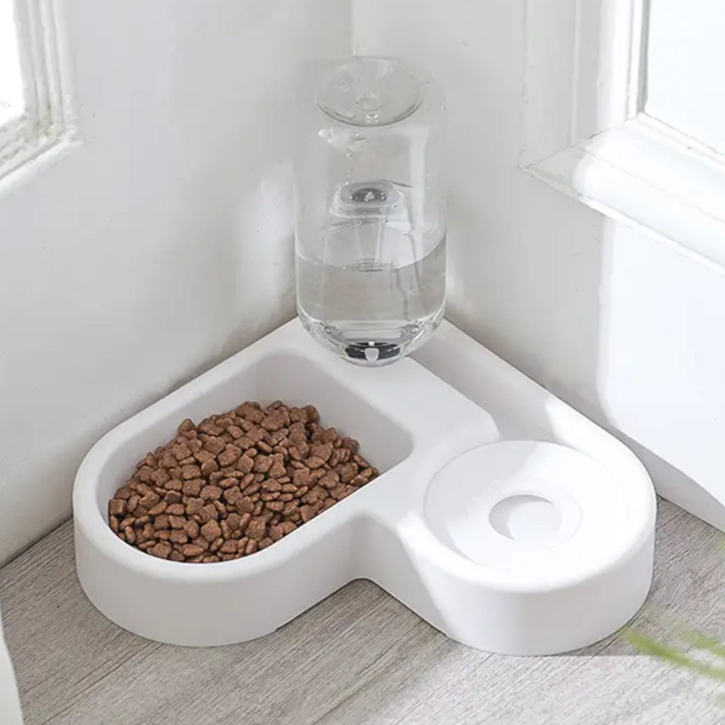 Heart Shaped Water Dispenser & Food Bowl - Verter Pets - Fountain, Water,