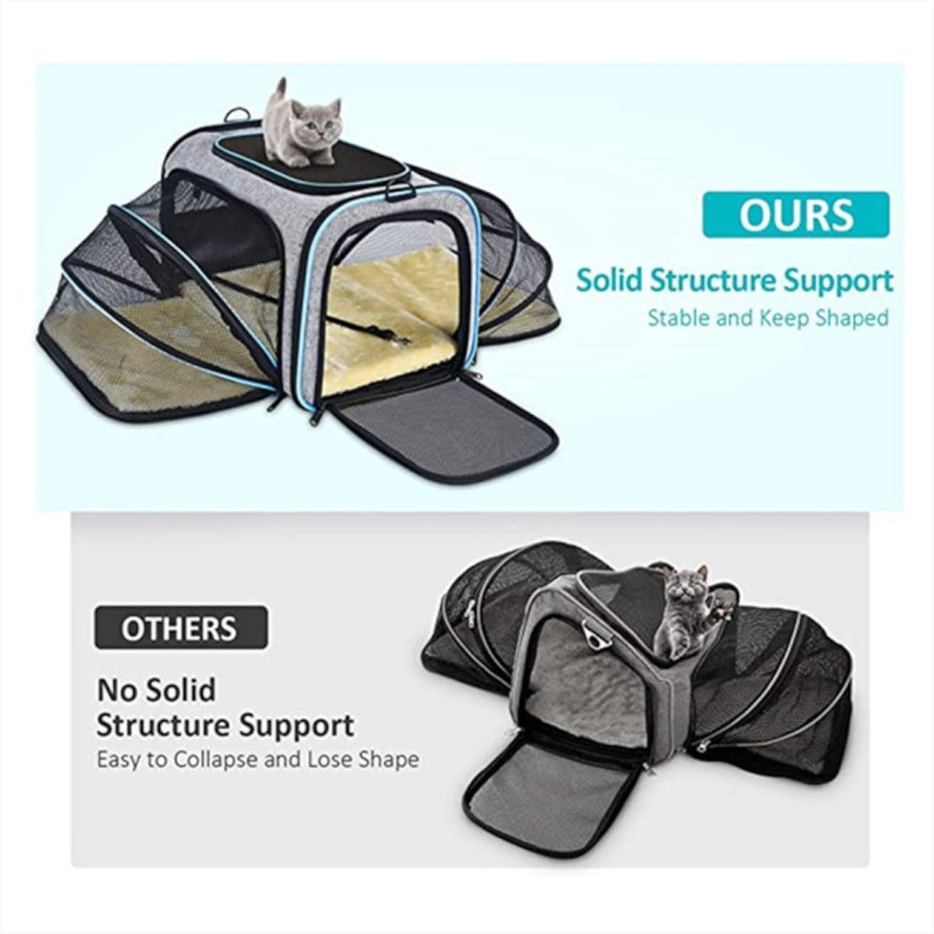 Pet Expandable Carrier Airline & Picnic Approved - Verter Pets - Bed, carrier, Cat