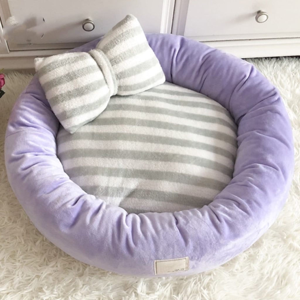 Ultimate Comfort Purple Round Pet Bed - Verter Pets - Bed, Cat, Dog